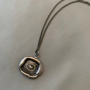 Pyrrhu Heart Pendant and Italian Curb Chain